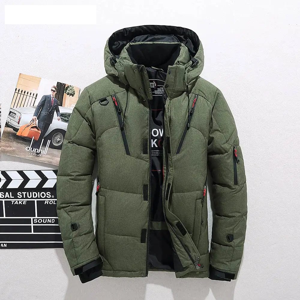 Manteau d'hiver chaud pour homme avec capuche, en duvet