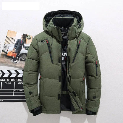 Manteau d'hiver chaud pour homme avec capuche, en duvet