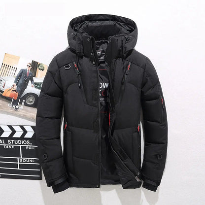 Manteau d'hiver chaud pour homme avec capuche, en duvet