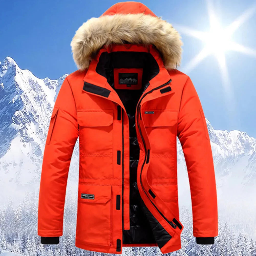 Veste d'hiver chaude pour homme avec capuche