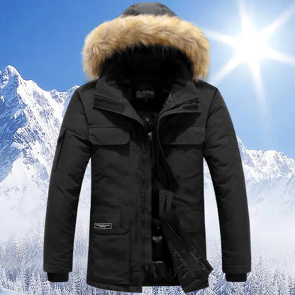 Veste d'hiver chaude pour homme avec capuche
