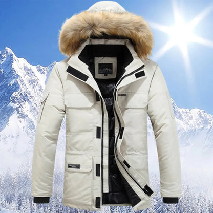 Veste d'hiver chaude pour homme avec capuche