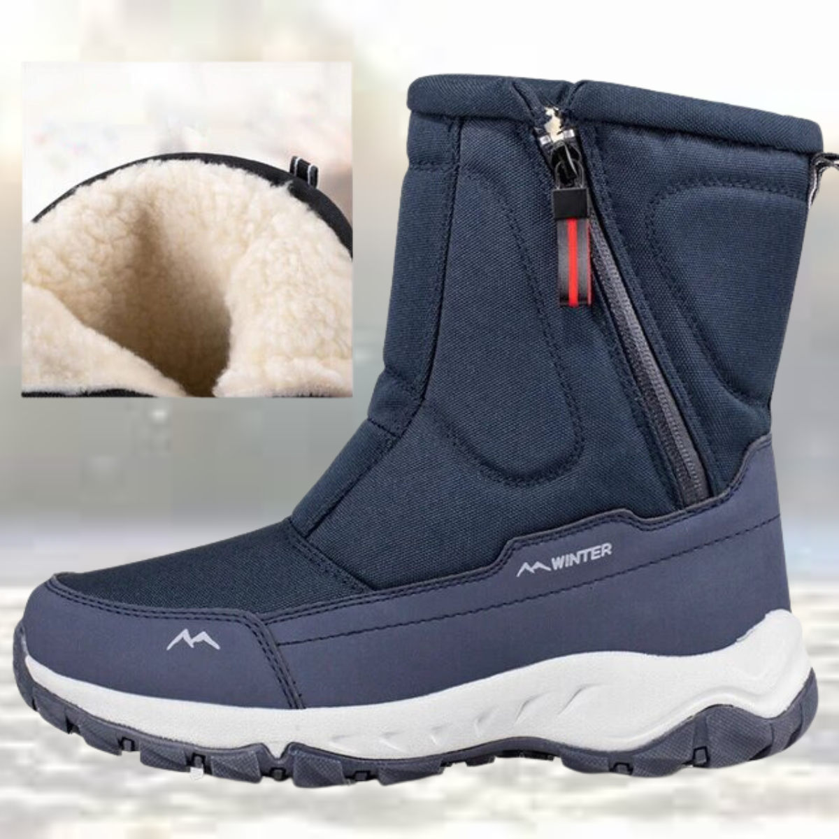 Bottes de neige chaudes doublées pour hommes, antidérapantes, hiver