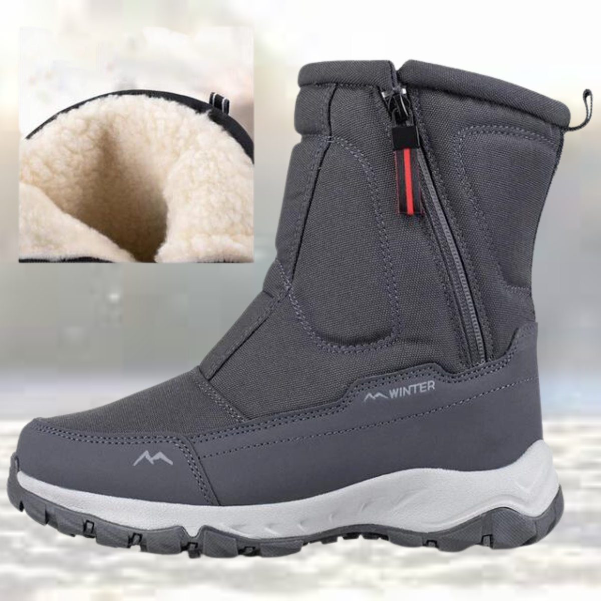 Bottes de neige chaudes doublées pour hommes, antidérapantes, hiver