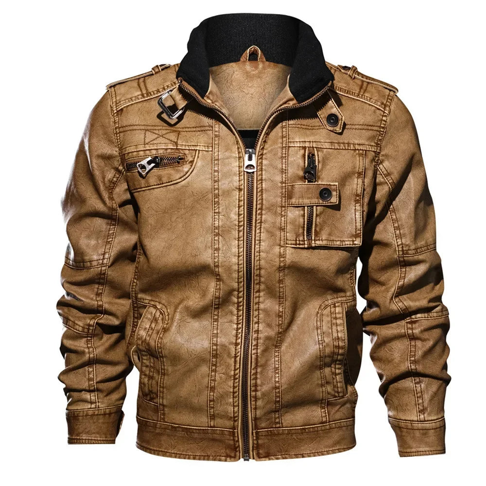 Veste en cuir homme moto élégante