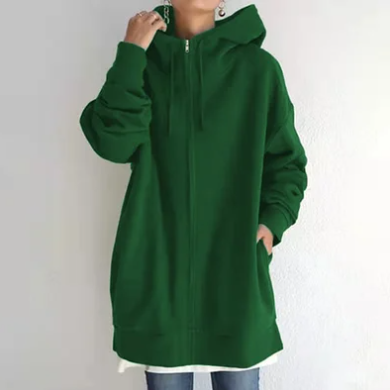 Sweat à capuche zippé pour femme automne hiver