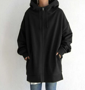 Sweat à capuche zippé pour femme automne hiver