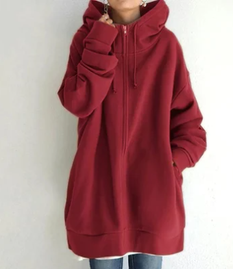 Sweat à capuche zippé pour femme automne hiver