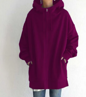 Sweat à capuche zippé pour femme automne hiver