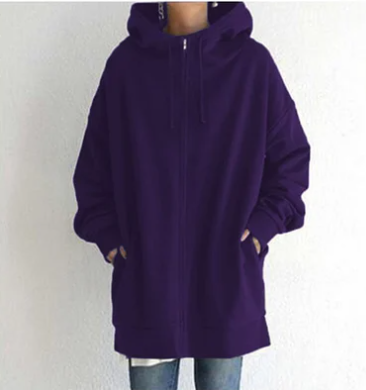 Sweat à capuche zippé pour femme automne hiver