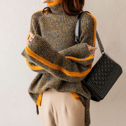 Col roulé de luxe pour femme en tricot doux