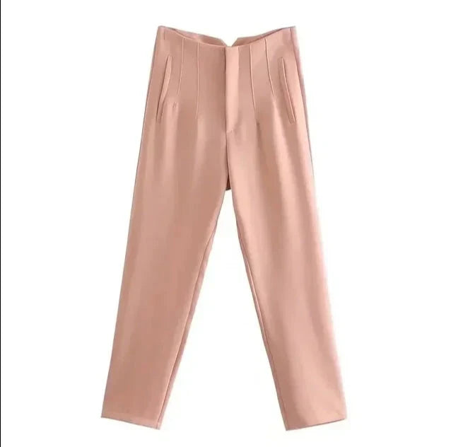Pantalon taille haute coupe slim