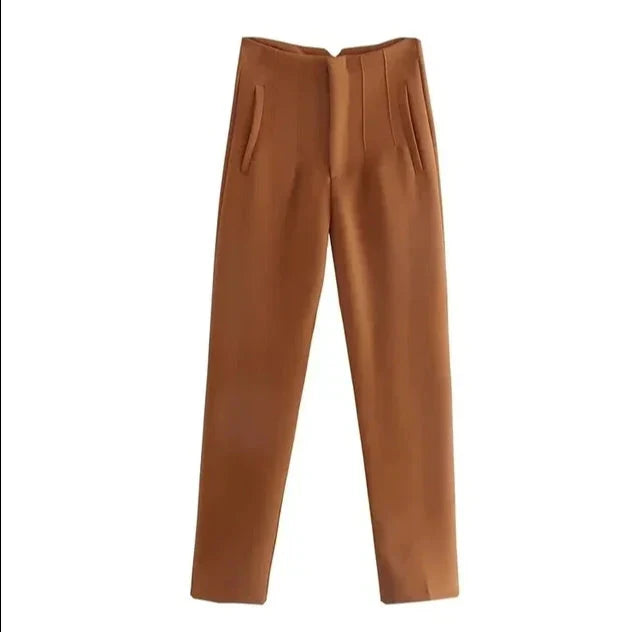 Pantalon taille haute coupe slim