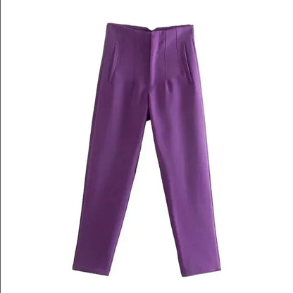 Pantalon taille haute coupe slim