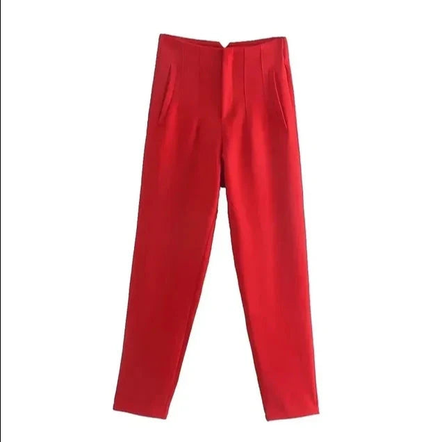 Pantalon taille haute coupe slim