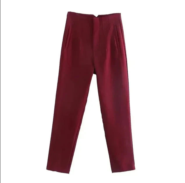 Pantalon taille haute coupe slim