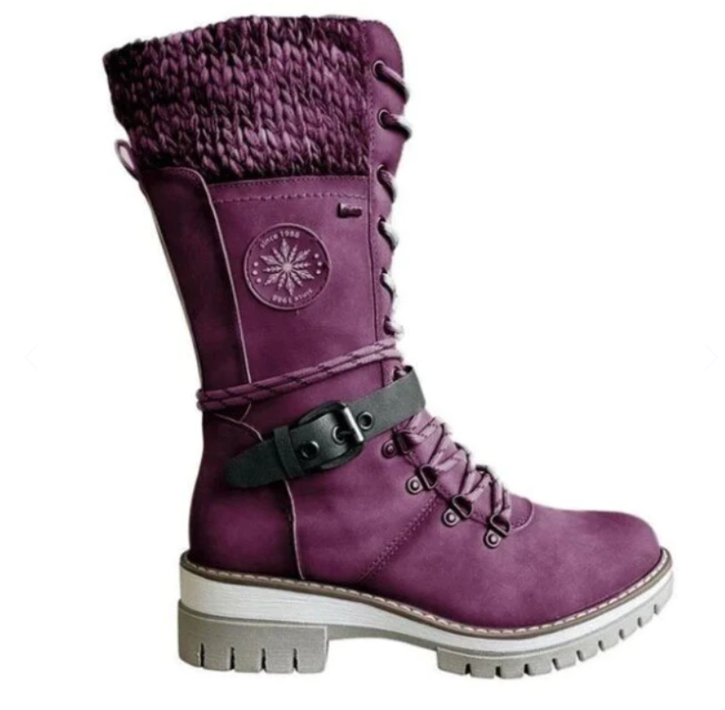 Bottes montantes Laçage Poignets en maille Fermeture éclair Robuste
