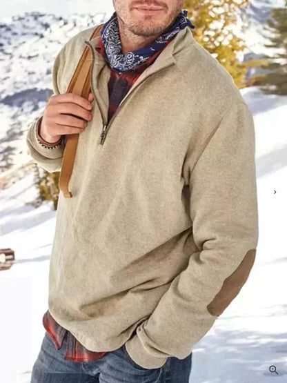 Gilet pour hommes, pull épais avec demi-fermeture éclair