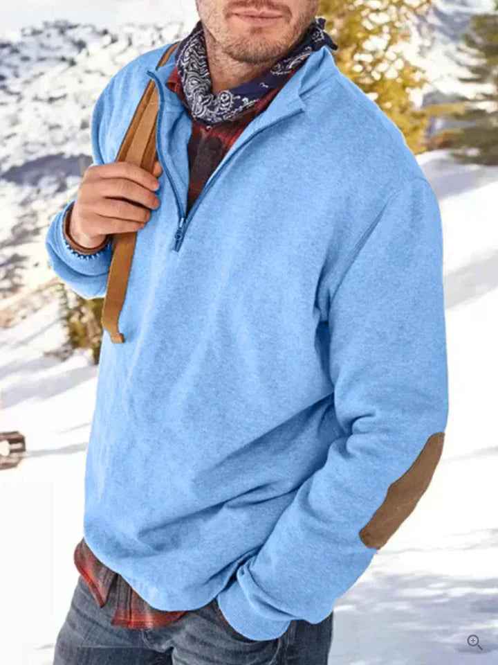 Gilet pour hommes, pull épais avec demi-fermeture éclair