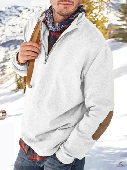 Gilet pour hommes, pull épais avec demi-fermeture éclair