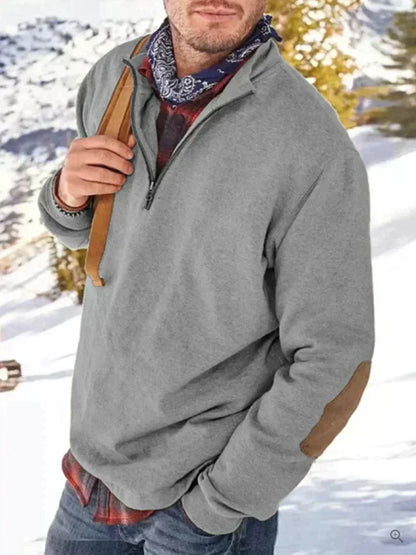 Gilet pour hommes, pull épais avec demi-fermeture éclair
