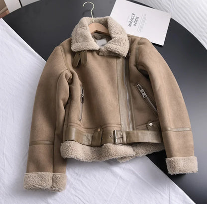 Blouson bombardier polaire chaud style Sherpa