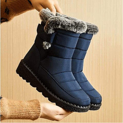 Stylische Knöchelstiefel Weiches Fellfell Futter Rutschfest - IdealeKleiden
