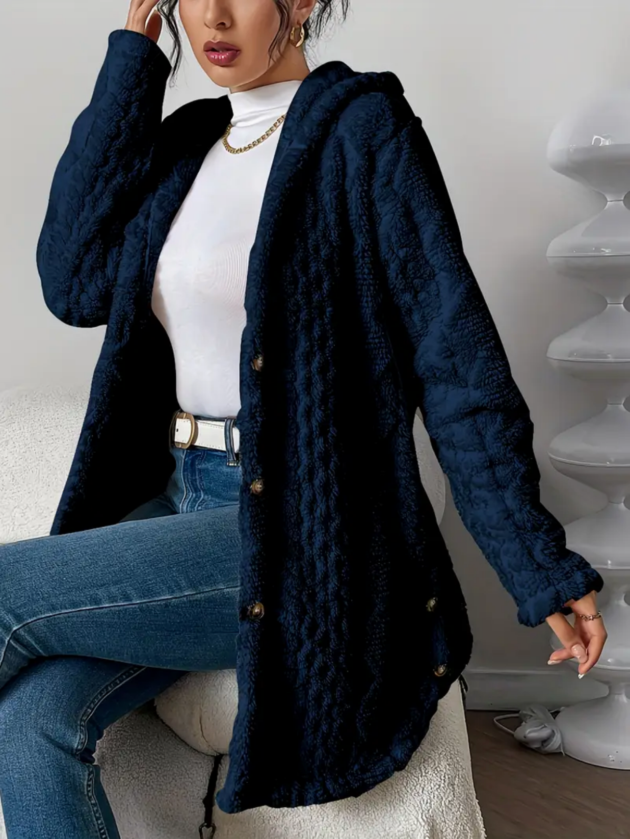 Veste Teddy Grande Taille Femme Capuche