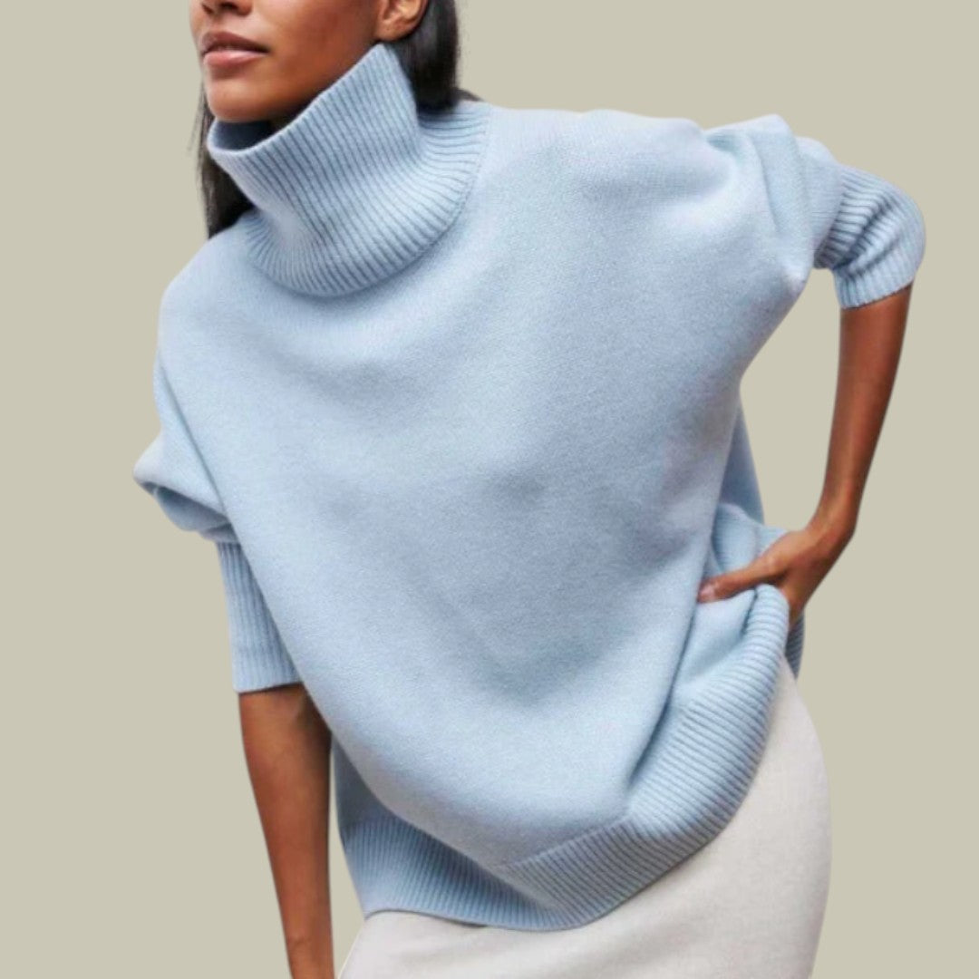 Pull col roulé ample et confortable pour femme