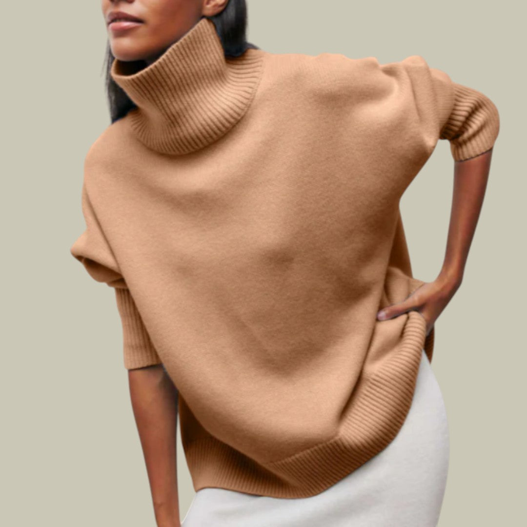 Pull col roulé ample et confortable pour femme