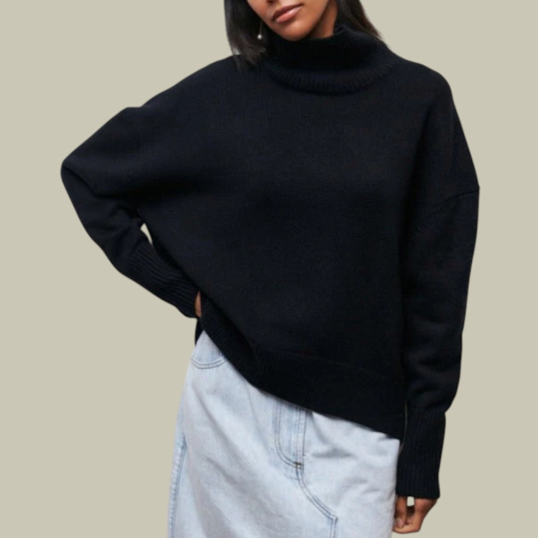 Pull col roulé ample et confortable pour femme