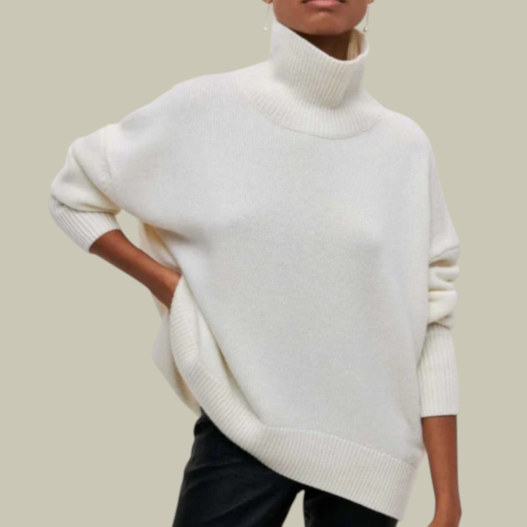 Pull col roulé ample et confortable pour femme