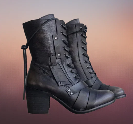 Bottes motardes super semelle épaisse style rétro