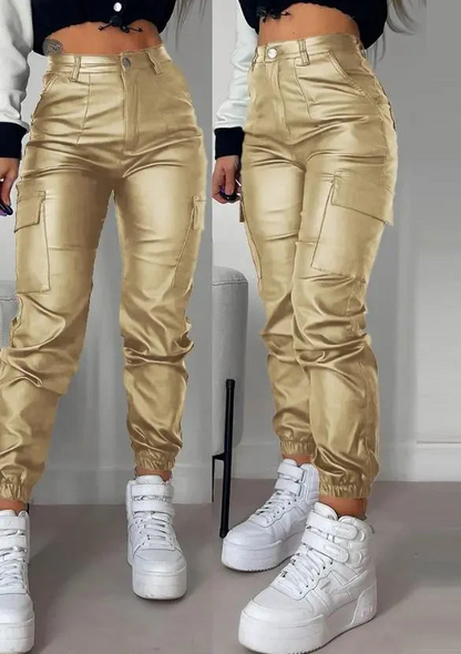 Pantalon cargo en cuir élégant pour homme