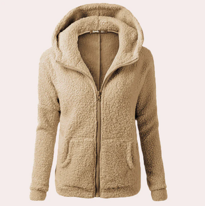 Manteau d'hiver long femme capuche boutons