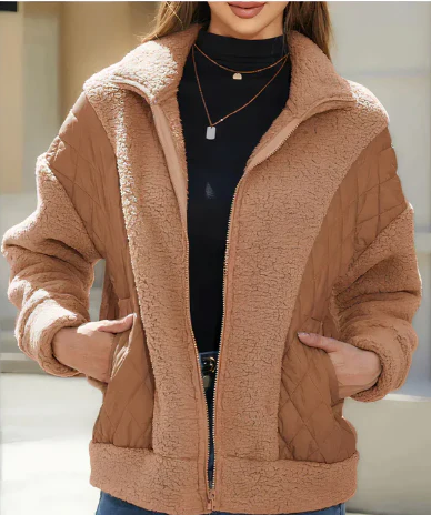 Veste en polaire Sherpa douce pour femme
