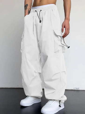 Pantalon confortable pour hommes Coupe ample Élastique