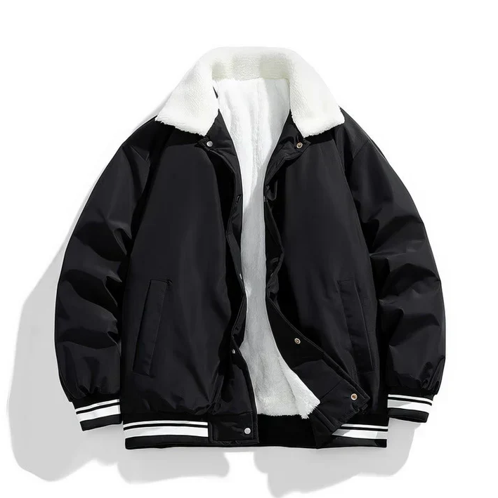 Veste d'hiver homme col fourrure Sherpa chaude isolée