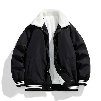 Veste d'hiver homme col fourrure Sherpa chaude isolée