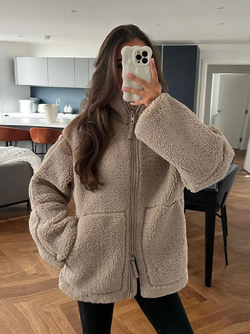 Manteau teddy doux pour femme