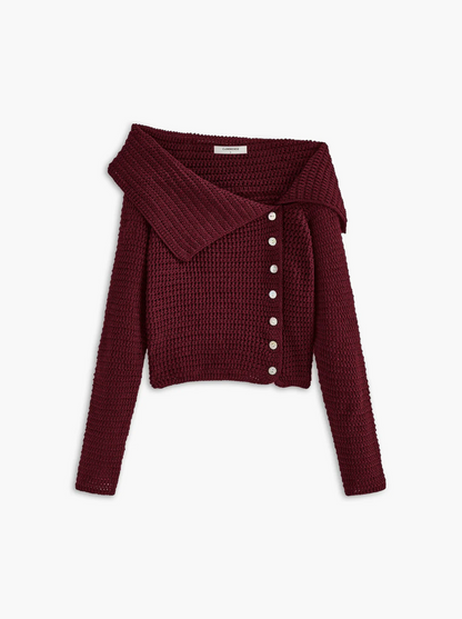 Haut asymétrique pour femme, design tricoté