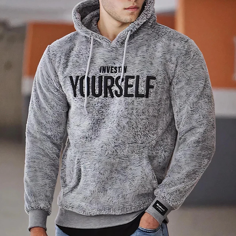 Oliver - Sweat à capuche homme en peluche doux