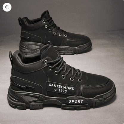 Bottes en cuir élégantes noires pour hommes