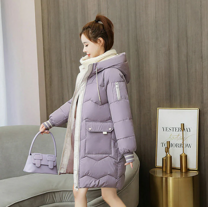 Veste d'hiver coupe-vent à capuche chaude pour femme