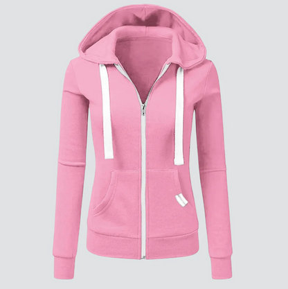 Veste à capuche en laine chaude pour femme avec cordon de serrage