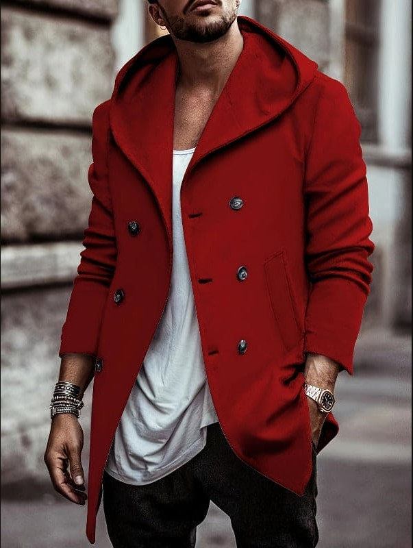Parka homme chaud à capuche manches longues