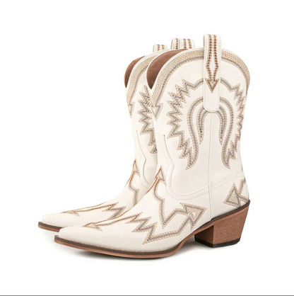 Bottes western classiques en cuir pour femme