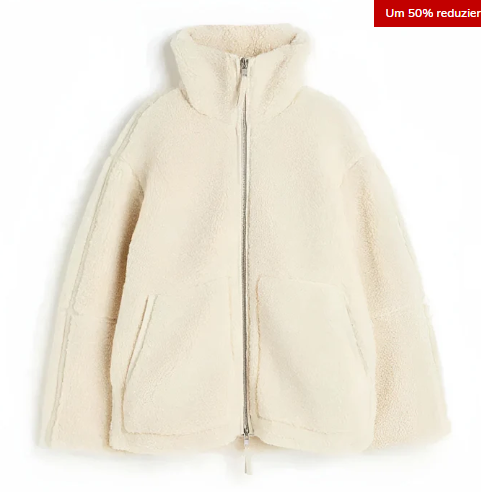 Veste en sherpa douce zippée pour femme Hiver