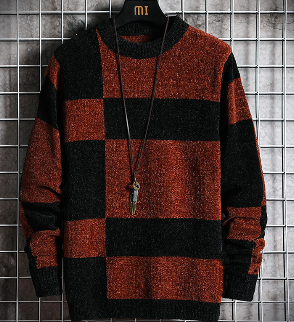 Pull pour homme style rétro à rayures
