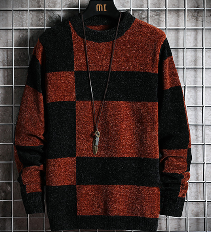 Pull pour homme style rétro à rayures